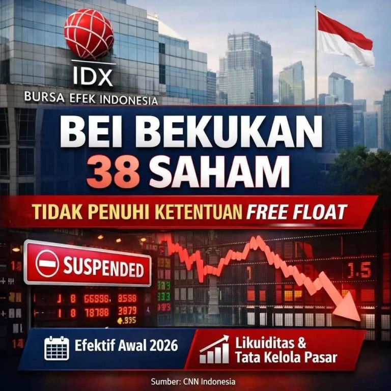 BEI Bekukan 38 Saham Tidak Penuhi Ketentuan Free Float, Banyak Peritel Pada Kejebak
