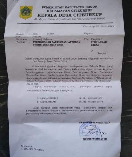 Berkedok Naikkan PAD, Pemdes Citeureup Pungut Uang ke Perusahaan Jelang Lebaran 