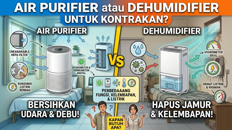 Air Purifier vs Dehumidifier: Mana yang Lebih Penting untuk Kontrakan?