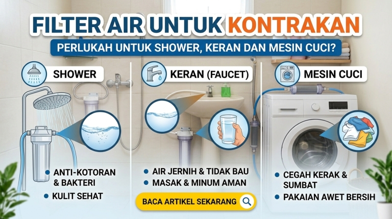 Filter Air untuk Kontrakan: Perlukah untuk Shower, Keran dan Mesin Cuci?